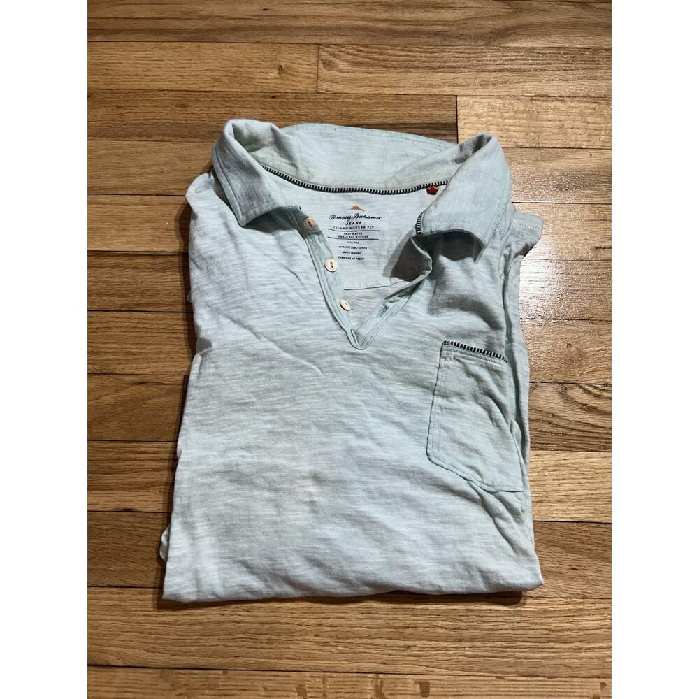Tommy Behama Jeans Island Modern Fit Light Blue Polo Size Xxl